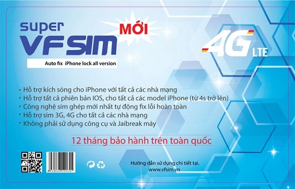 Sim 4G cho iPhone Lock VFSim