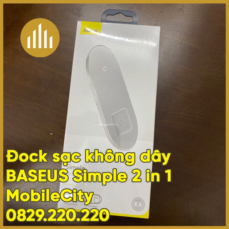 Dock sạc nhanh không dây Baseus Simple 2 in 1 18W giá rẻ tại Hà Nội, Tp.HCM, Đà Nẵng