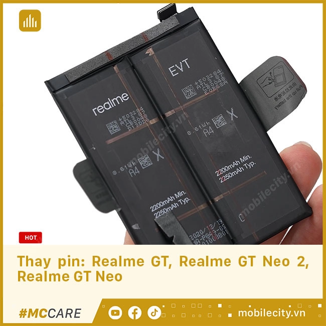 Thay pin Realme GT, Realme GT Neo 2, GT Neo