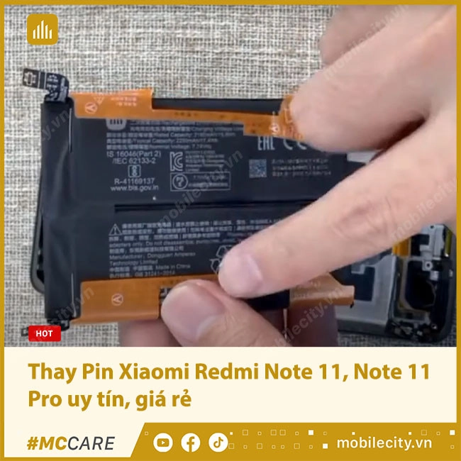 Thay Pin Xiaomi Redmi Note 11, Note 11 Pro