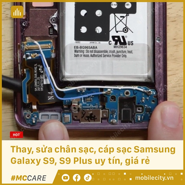 Thay, sửa chân sạc, cáp sạc Samsung Galaxy S9, S9 Plus