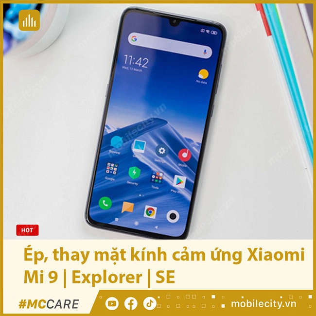 Ép, thay mặt kính cảm ứng Xiaomi Mi 9 | Explorer | SE