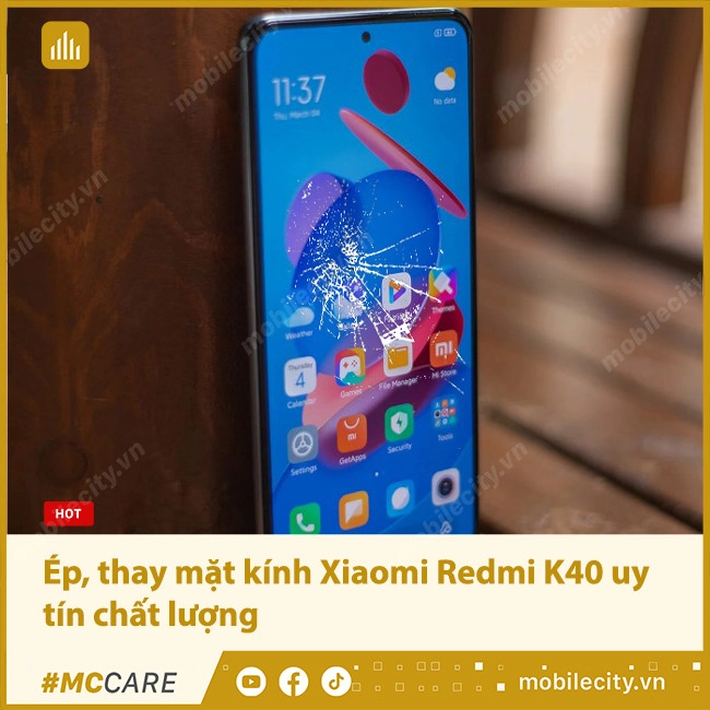 Ép, thay mặt kính xiaomi Redmi K40