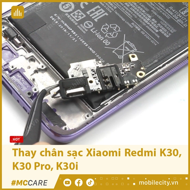 Thay chân sạc Xiaomi Redmi K30, K30 Pro, K30i