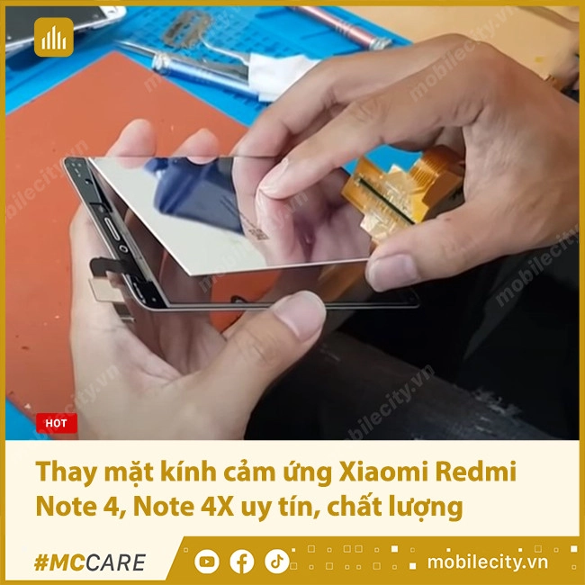 Thay mặt kính cảm ứng Xiaomi Redmi Note 4X