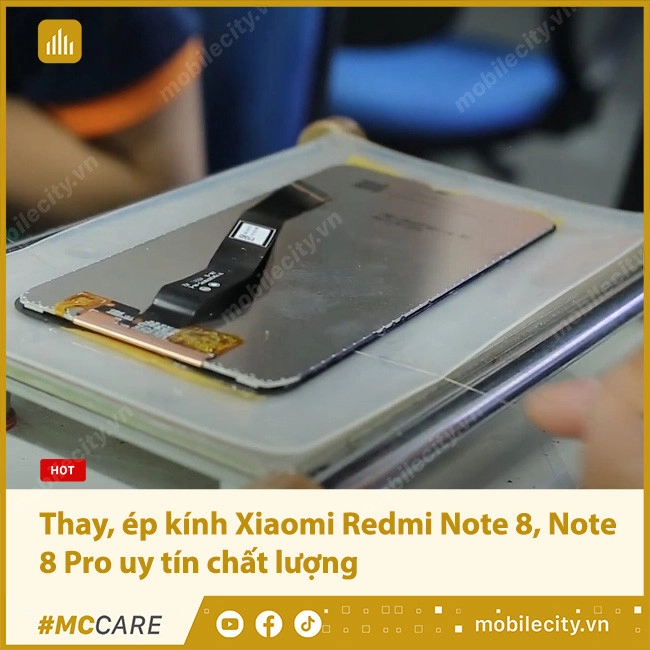 Ép, Thay mặt kính cảm ứng Xiaomi Redmi Note 8 Cao Cấp - Lấy Ngay