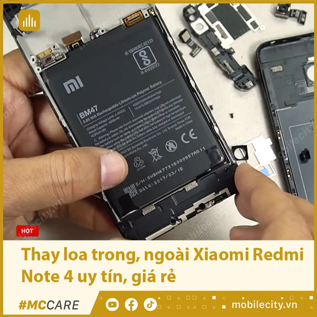 Thay loa trong, ngoài Xiaomi Note 4 chính hãng, lấy ngay