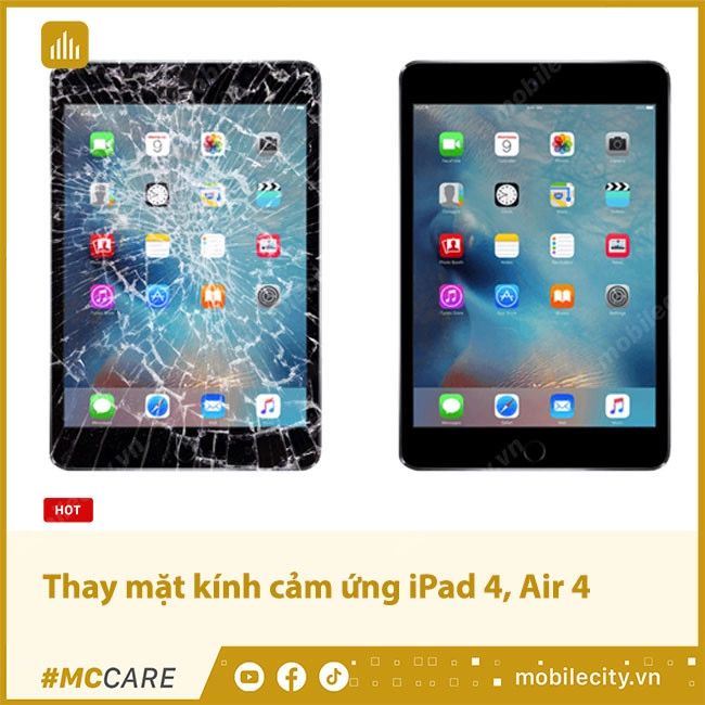 Thay mặt kính cảm ứng iPad 4, Air 4