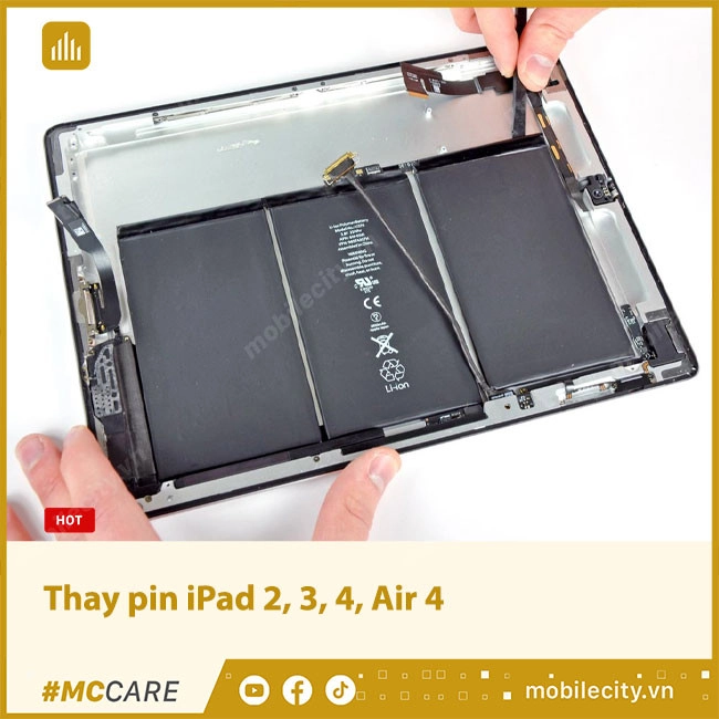 Thay pin iPad 2, 3, 4, Air 4