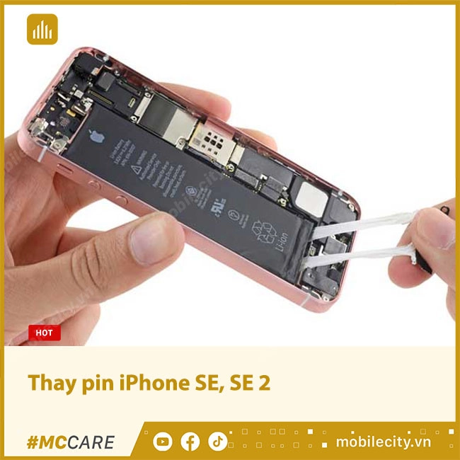 Thay pin iPhone SE, SE 2