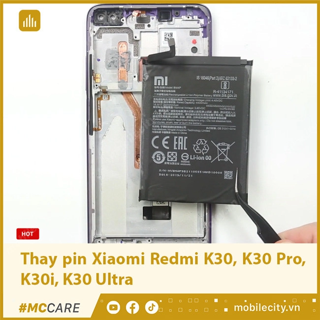 Thay pin Xiaomi Redmi K30, K30 Pro, K30i, K30 Ultra