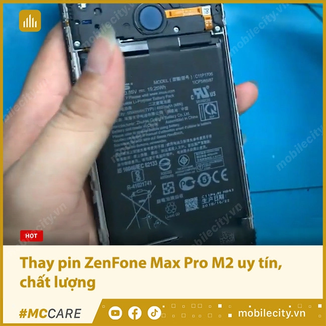 Bảng giá thay pin ZenFone Max Pro M2 chính hãng, giá rẻ, lấy ngay