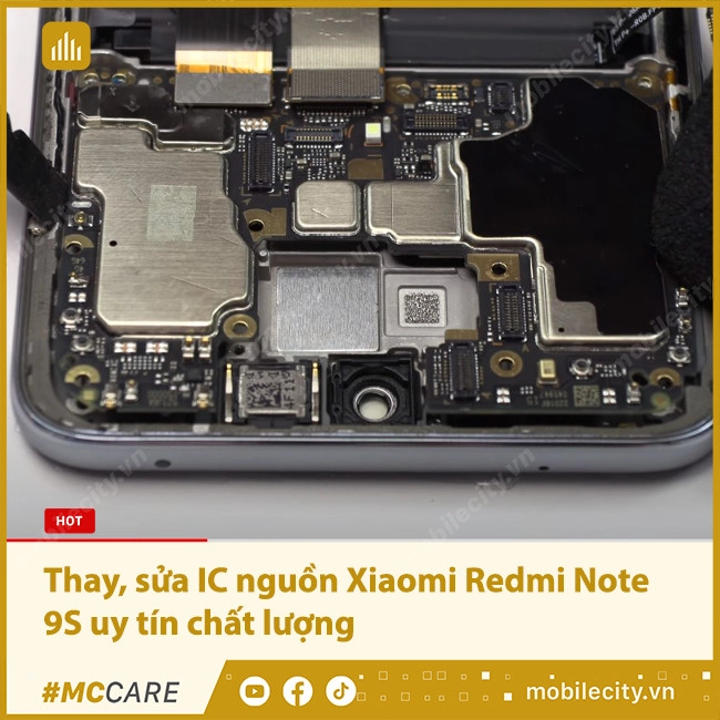 Thay, sửa IC nguồn Xiaomi Redmi Note 9s uy tín, giá rẻ, lấy ngay