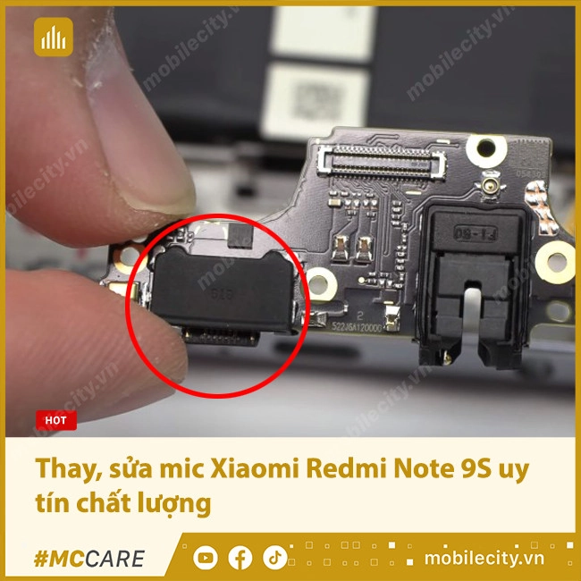 Thay, sửa chân sạc Xiaomi Redmi Note 9s uy tín, giá rẻ, lấy ngay