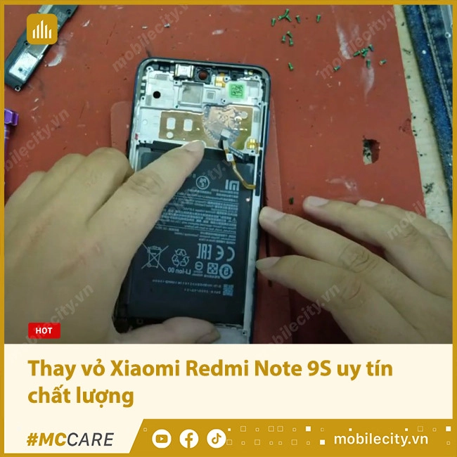 Thay vỏ Xiaomi Redmi Note 9s