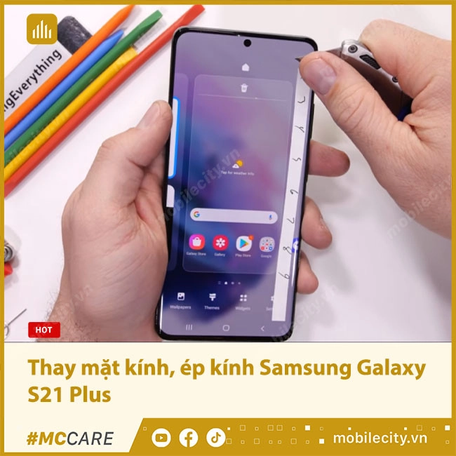 Thay mặt kính, ép kính Samsung Galaxy S21 Plus