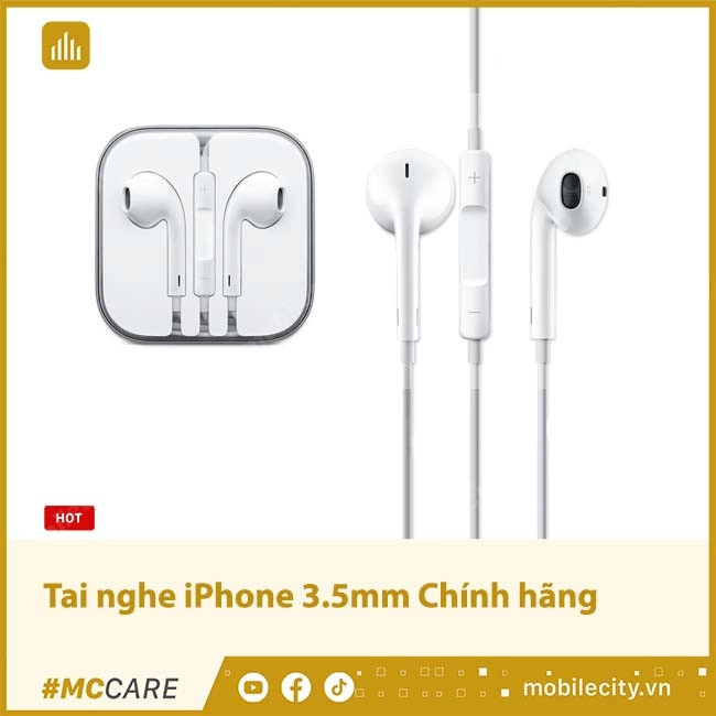 Tai nghe iPhone 3.5mm Chính hãng