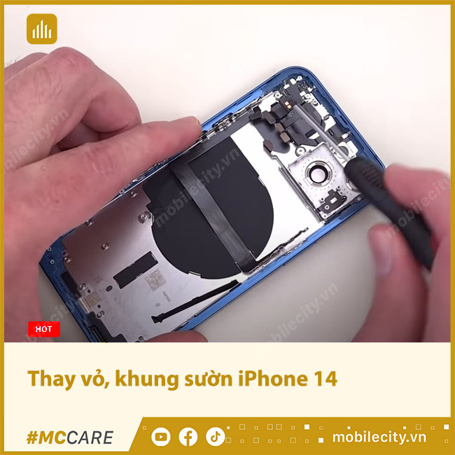 Thay vỏ, khung sườn iPhone 14 giá rẻ tại Hà Nội, Đà Nẵng, Tp.HCM