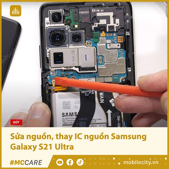 Thay IC nguồn, sửa nguồn Samsung Galaxy S21 Ultra