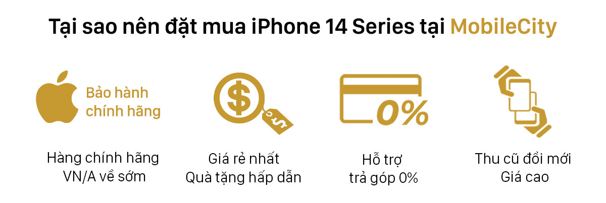 Đặt hàng iPhone 14 Series giá rẻ tại MobileCity