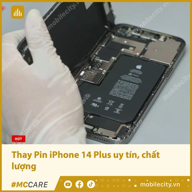 Bảng giá thay Pin iPhone 14 Plus giá rẻ, cam kết chất lượng hàng đầu