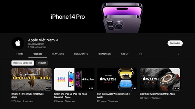 Bạn đang tìm kiếm những kênh Youtube đáng để theo dõi ở Việt Nam? Đến với kênh Youtube Apple Việt Nam, bạn sẽ được trải nghiệm những sản phẩm công nghệ đa dạng và được cập nhật mới nhất từ hãng Apple. Khám phá và đăng ký để không bỏ lỡ bất kỳ tin tức nào về Apple và sản phẩm của họ.