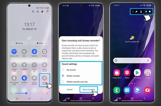 Có cách gì khác để ghi lại hoạt động trên màn hình Samsung Note 10 không ngoài tính năng quay màn hình?