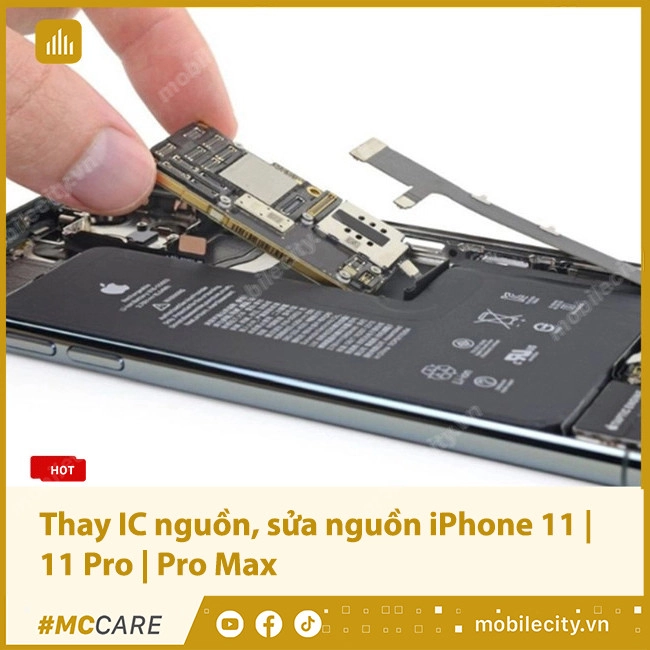 Bảng giá thay IC nguồn, sửa nguồn iPhone 11