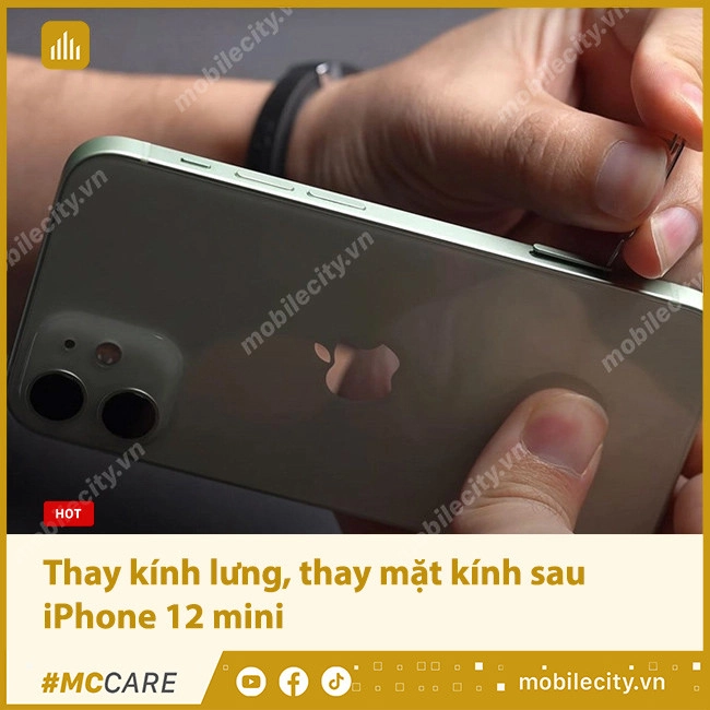 Thay mặt kính sau iPhone 12 mini Chính hãng, Giá rẻ, Lấy ngay