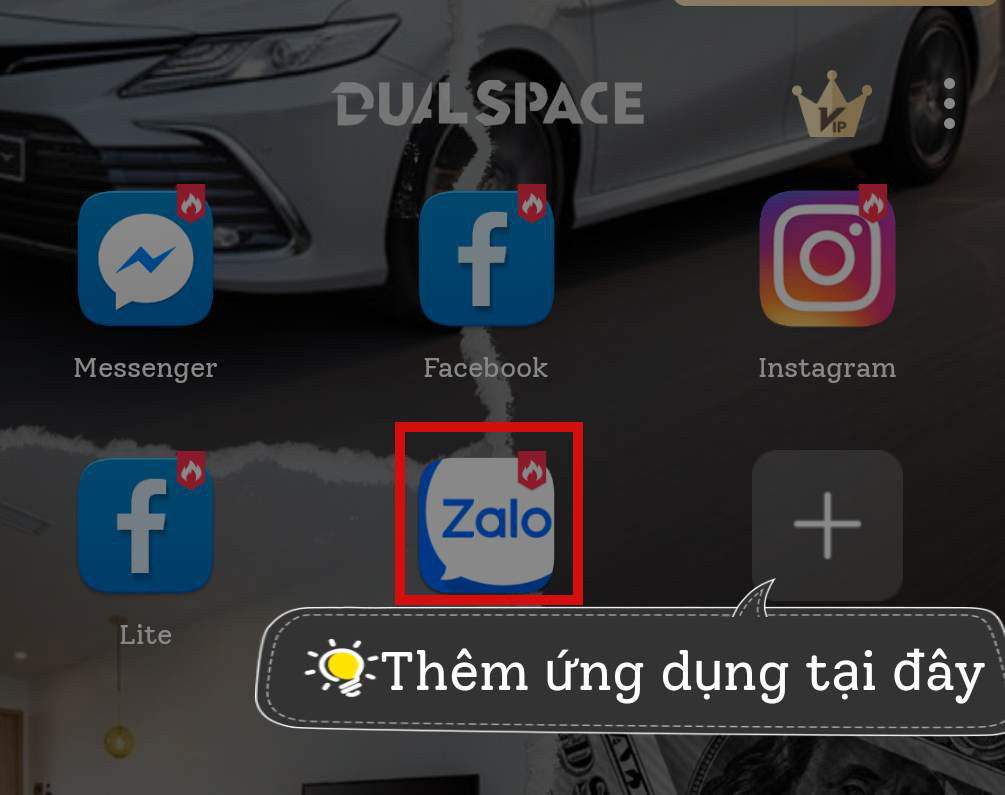 Thêm ứng dụng Zalo để đăng nhập sử dụng bình thường