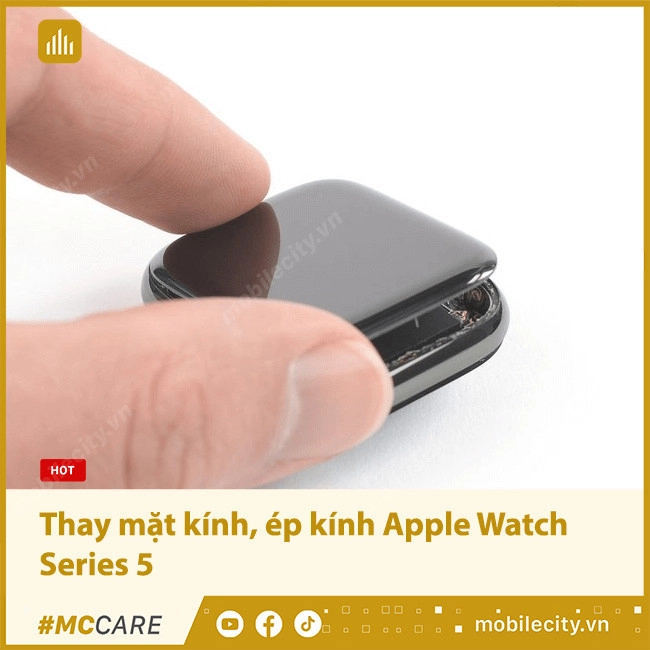 Thay mặt kính, ép kính Apple Watch Series 5