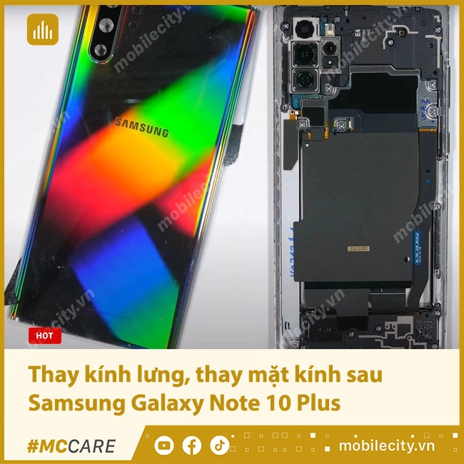 Thay kính lưng, thay mặt kính sau Samsung Galaxy Note 10 Plus