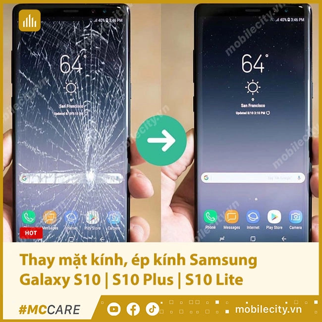 Thay mặt kính, ép kính Samsung Galaxy S10 | S10 Plus | S10 Lite