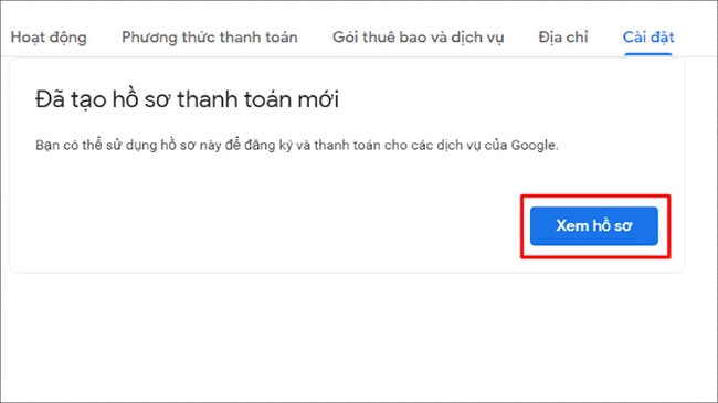 Bấm xem hồ sơ để kiểm tra lại hồ sơ của bạn