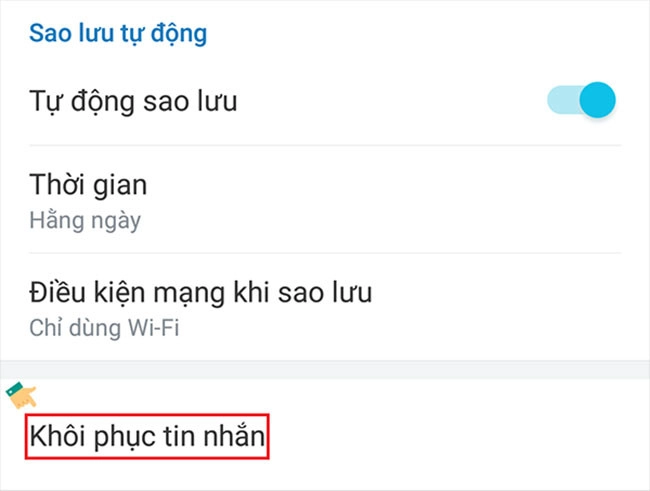 Chọn Khôi phục tin nhắn và chờ đợi hoàn thành tác vụ