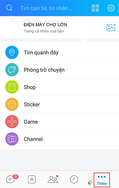 Bạn chọn Thêm trong giao diện Zalo