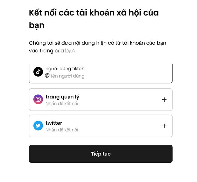 Bạn chọn nền tảng mạng xã hội muốn kết nối