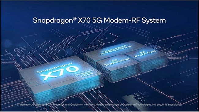 Công nghệ Modem-RF Snapdragon X70 5G tăng tốc độ download và upload