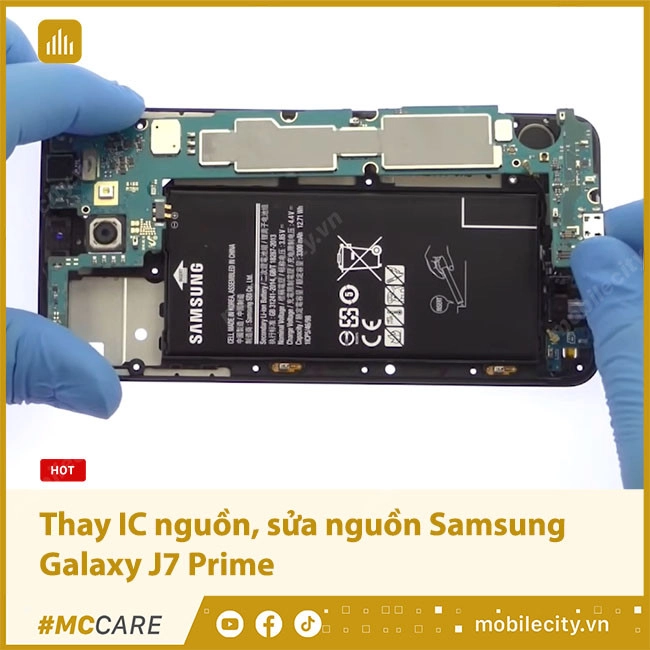 Thay IC nguồn, sửa nguồn Samsung Galaxy J7 Prime