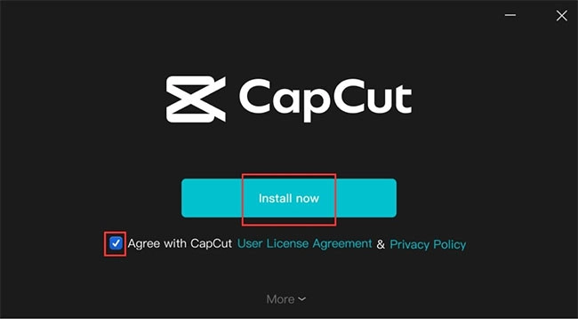 Bạn chọn Install và đồng ý các điều khoản của Capcut