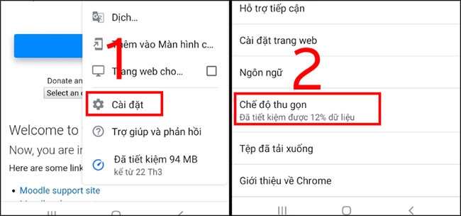 Bạn tìm và chọn chế độ thu gọn trong Cài đặt