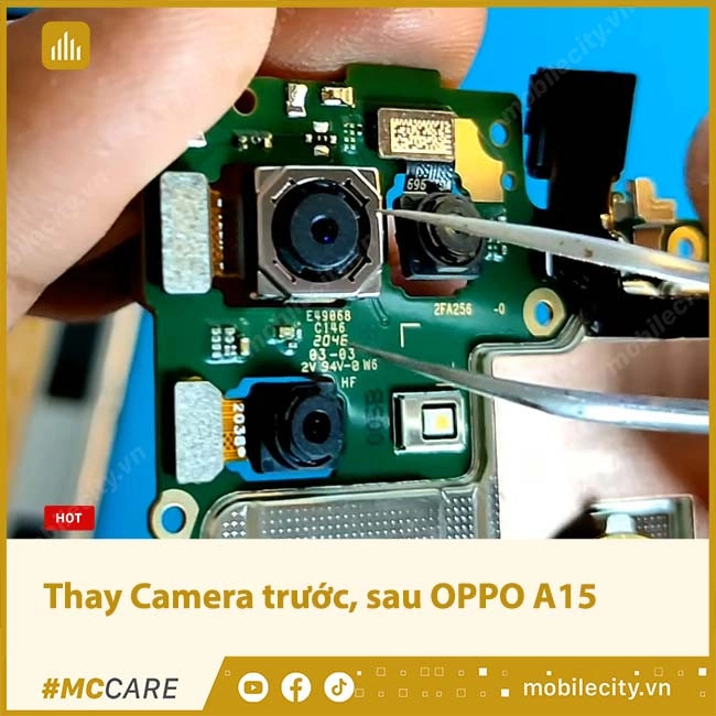 Thay Camera trước, sau OPPO A15