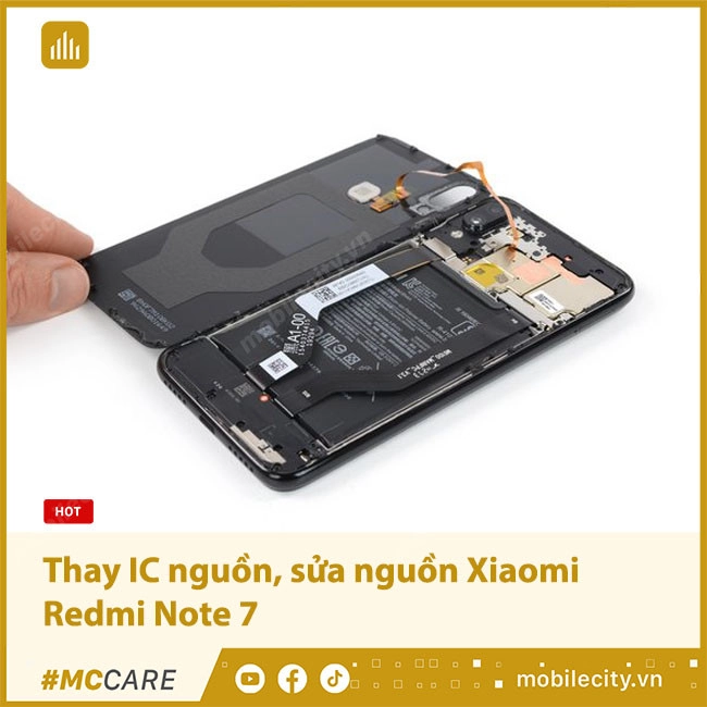 Thay IC nguồn, sửa nguồn Xiaomi Redmi Note 7