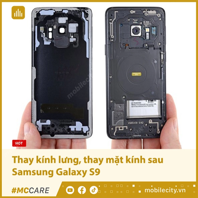 Thay kính lưng, thay mặt kính sau Samsung Galaxy S9