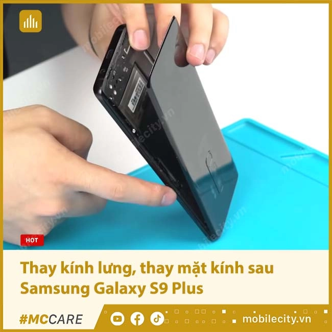 Thay kính lưng, thay mặt kính sau Samsung Galaxy S9 Plus