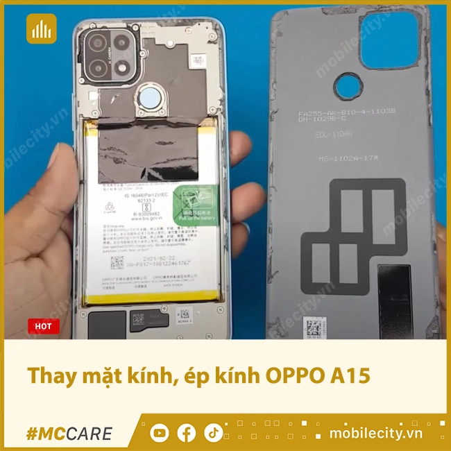 Thay mặt kính, ép kính OPPO A15