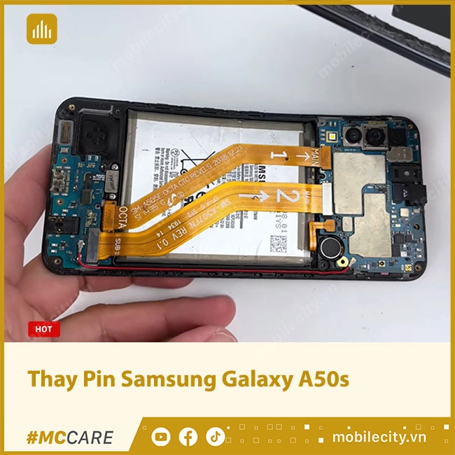 Thay Pin Samsung Galaxy A50s Chính hãng, giá rẻ tại Hà Nội, Đà Nẵng, Tp.HCM