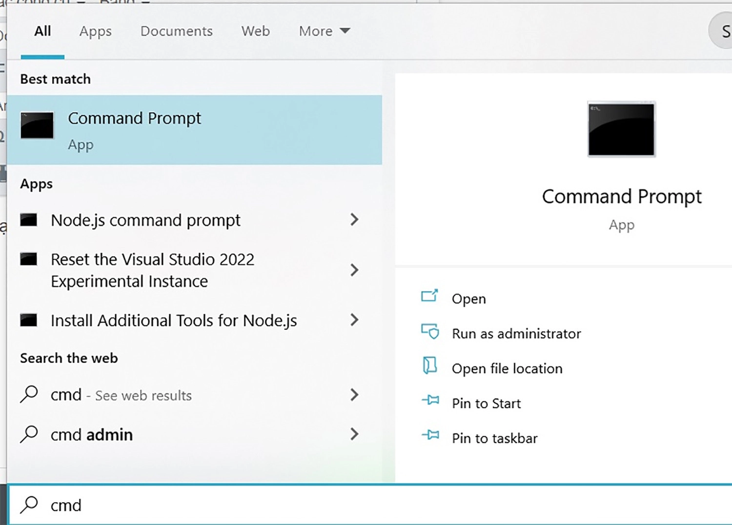 Bạn tìm Command Prompt để xem địa chỉ IP