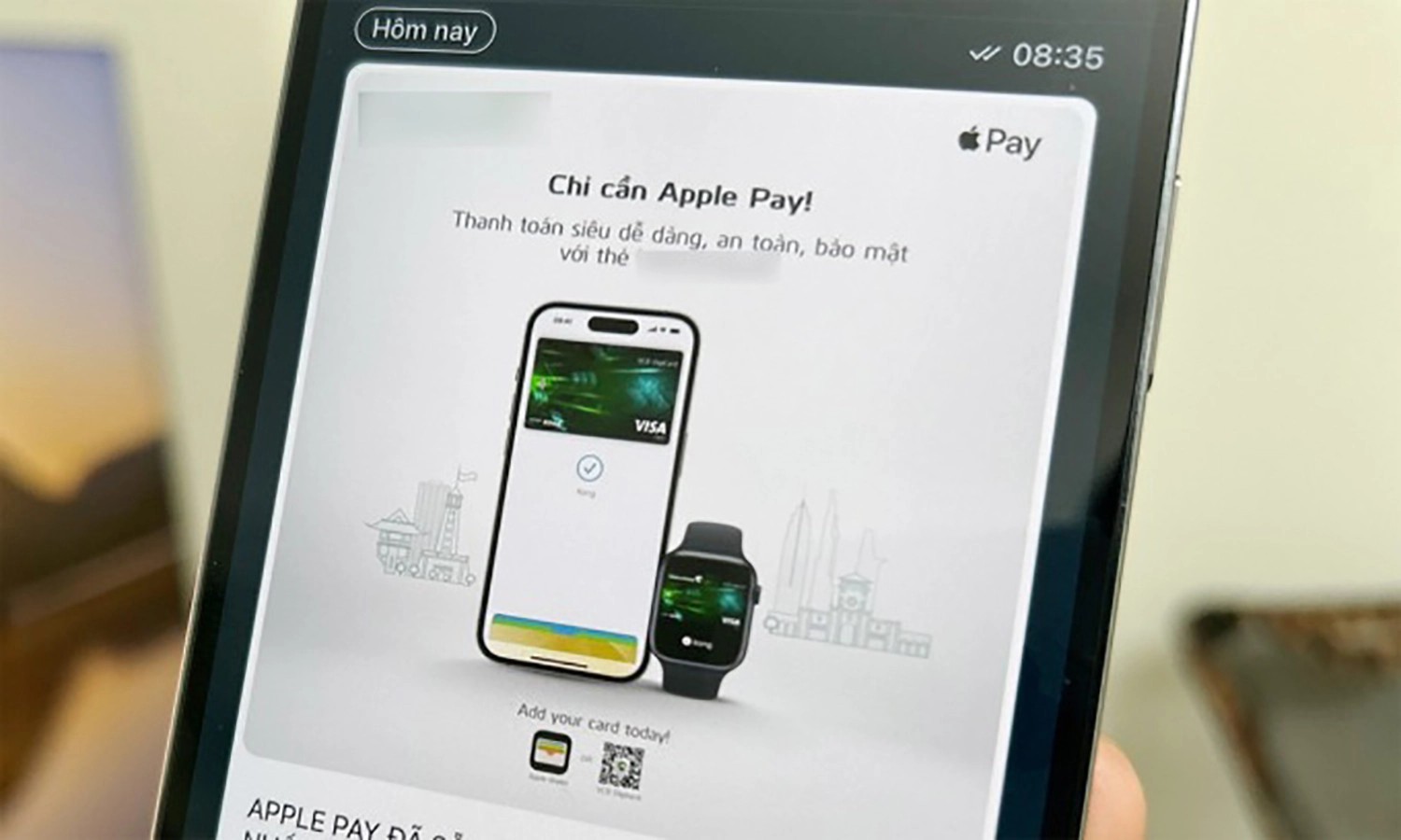 Để sử dụng Apple Pay, người dùng cần sở hữu điện thoại iPhone 6