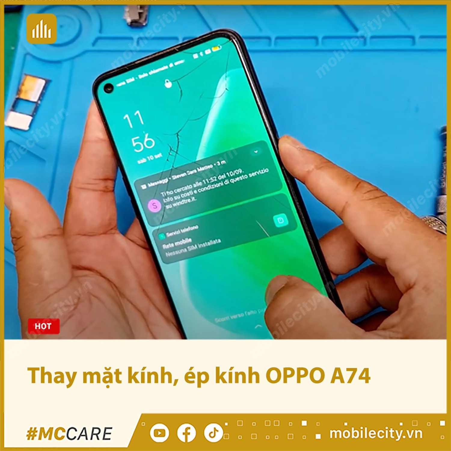 Thay mặt kính, ép kính OPPO A74